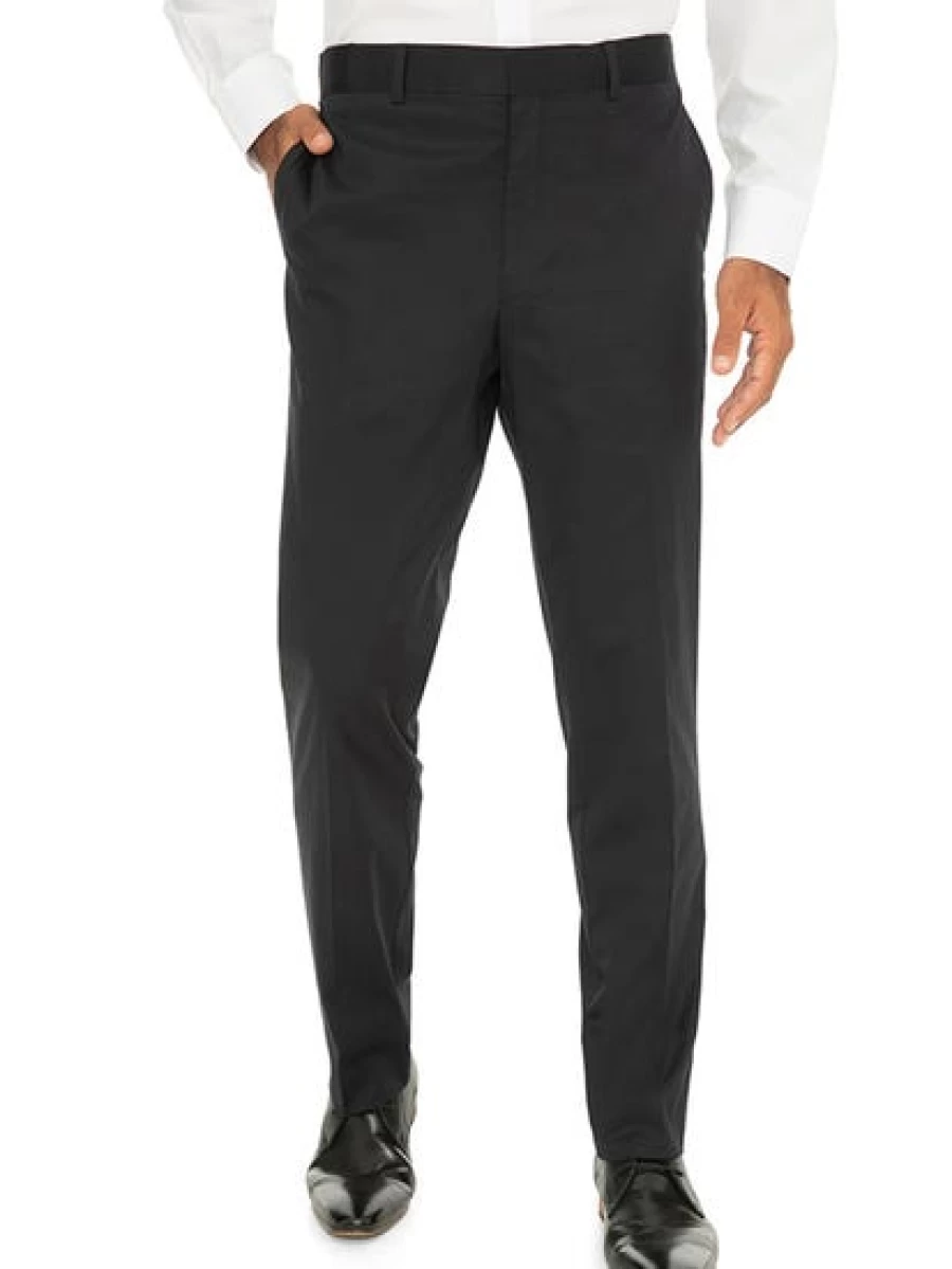 Men's Manhattan Regular Fit Navy Cotton Sateen Trousers for Comfort & Style