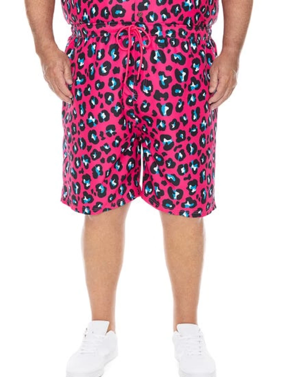 BUILT N FIT Men's Neon Animal Print Shorts - Big & Tall Comfort Fit