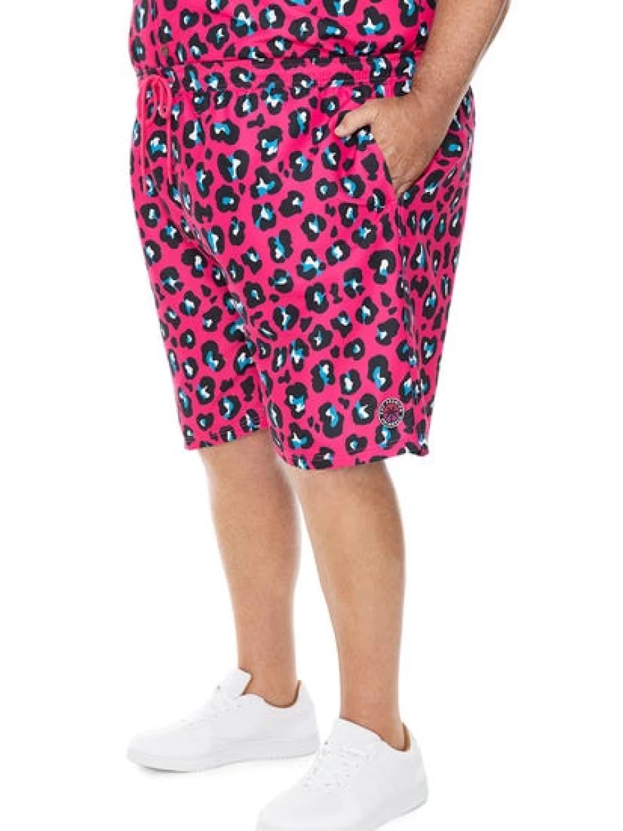 BUILT N FIT Men's Neon Animal Print Shorts - Big & Tall Comfort Fit