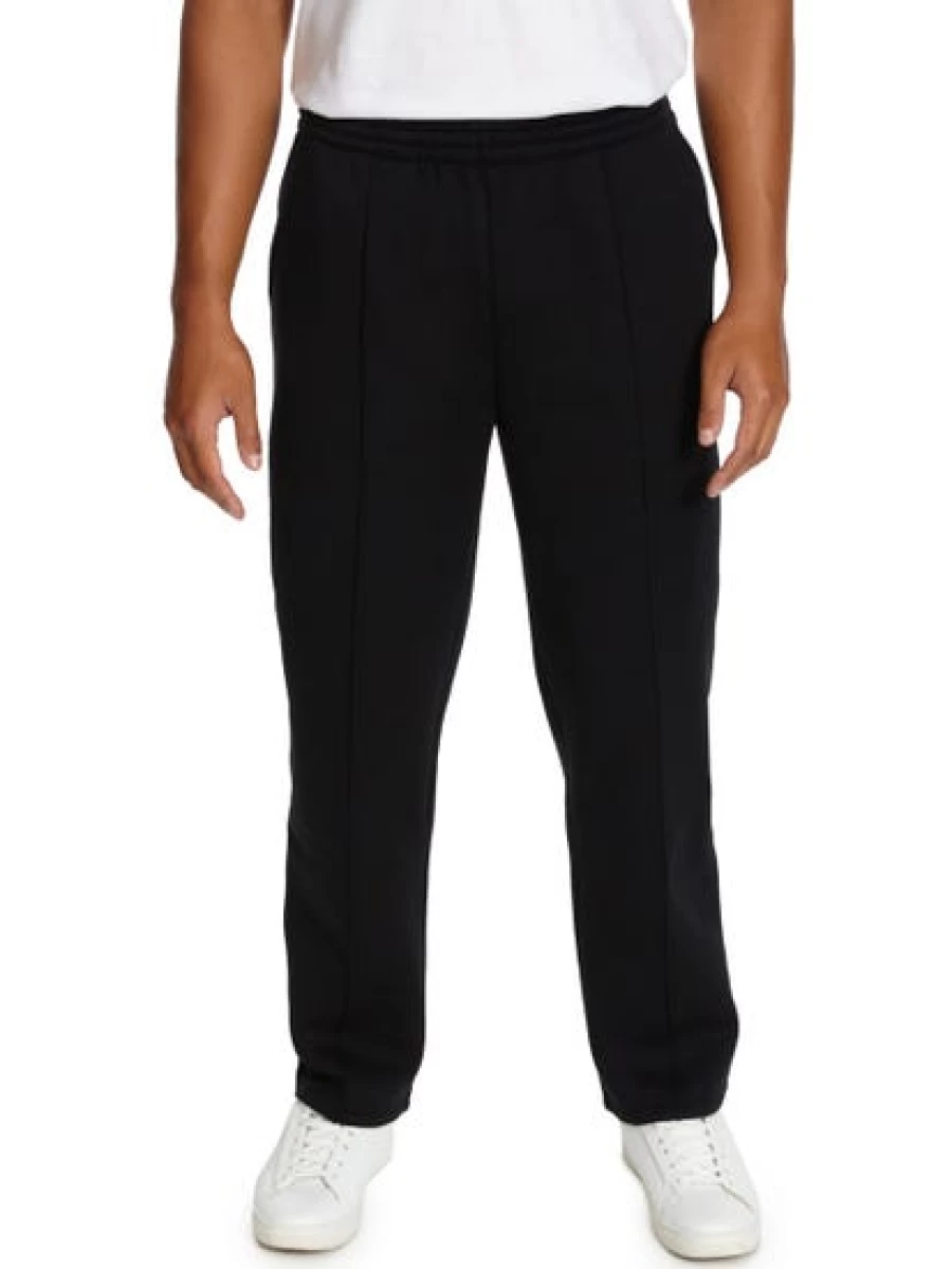 Elliotts Men's Black Relaxed Fit Fleece Track Pants - Comfortable Casual Joggers