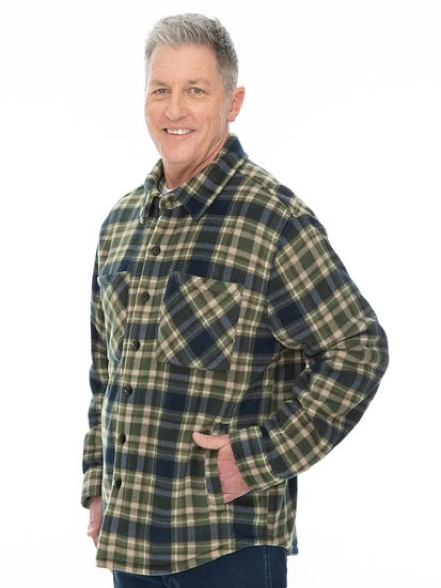 Lowes Men's Brown Checkered Shacket - Classic Plaid Shirt Jacket