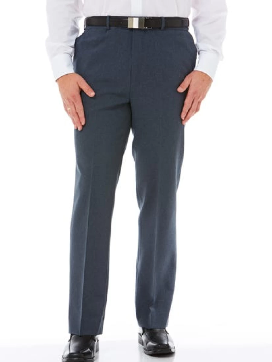 Robert Huntley Men's Marle Grey Regular Fit Trousers