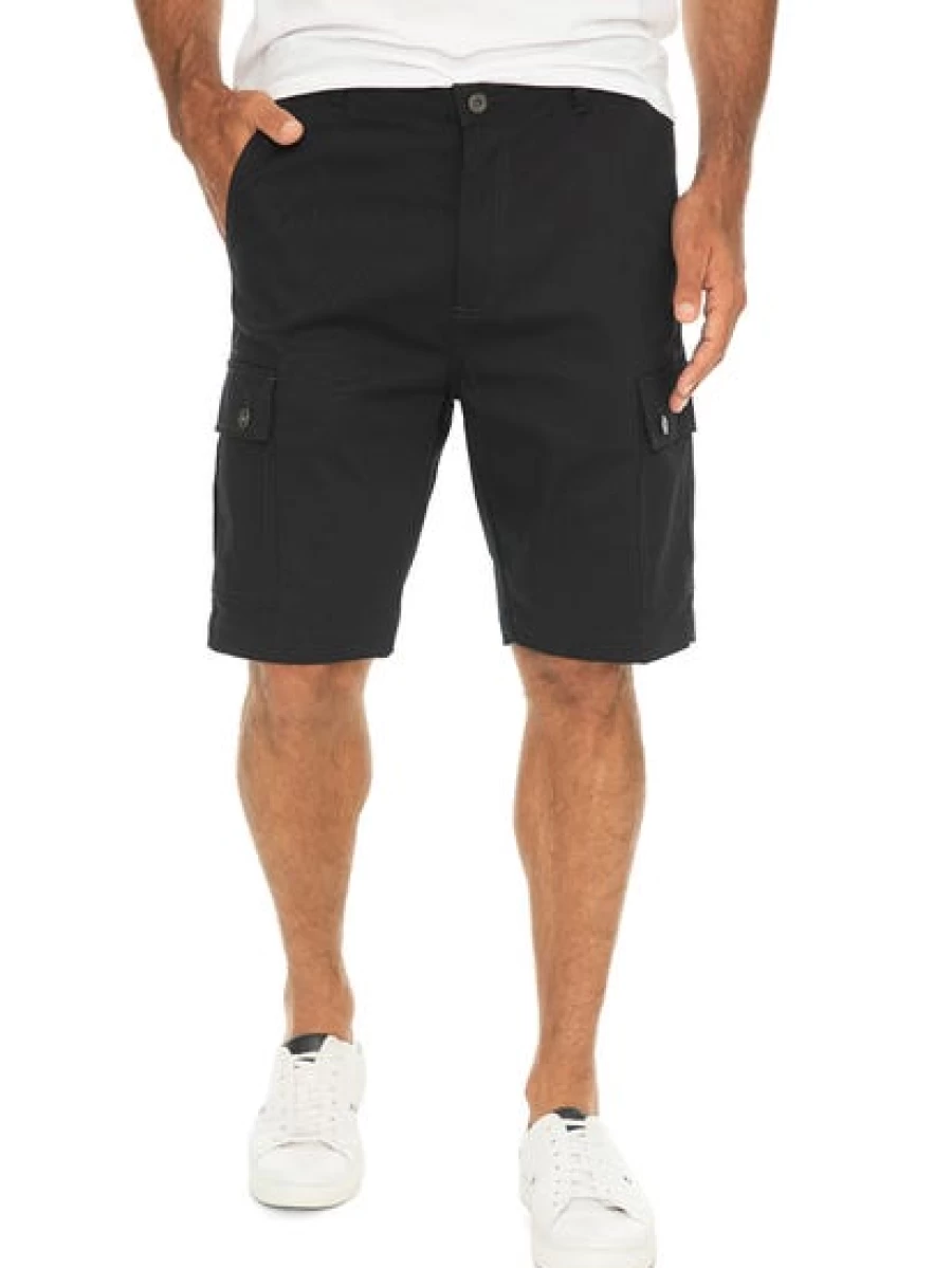 Men's Stretch Canvas Cargo Shorts in Navy by Traders - Comfortable & Durable Outdoor Shorts