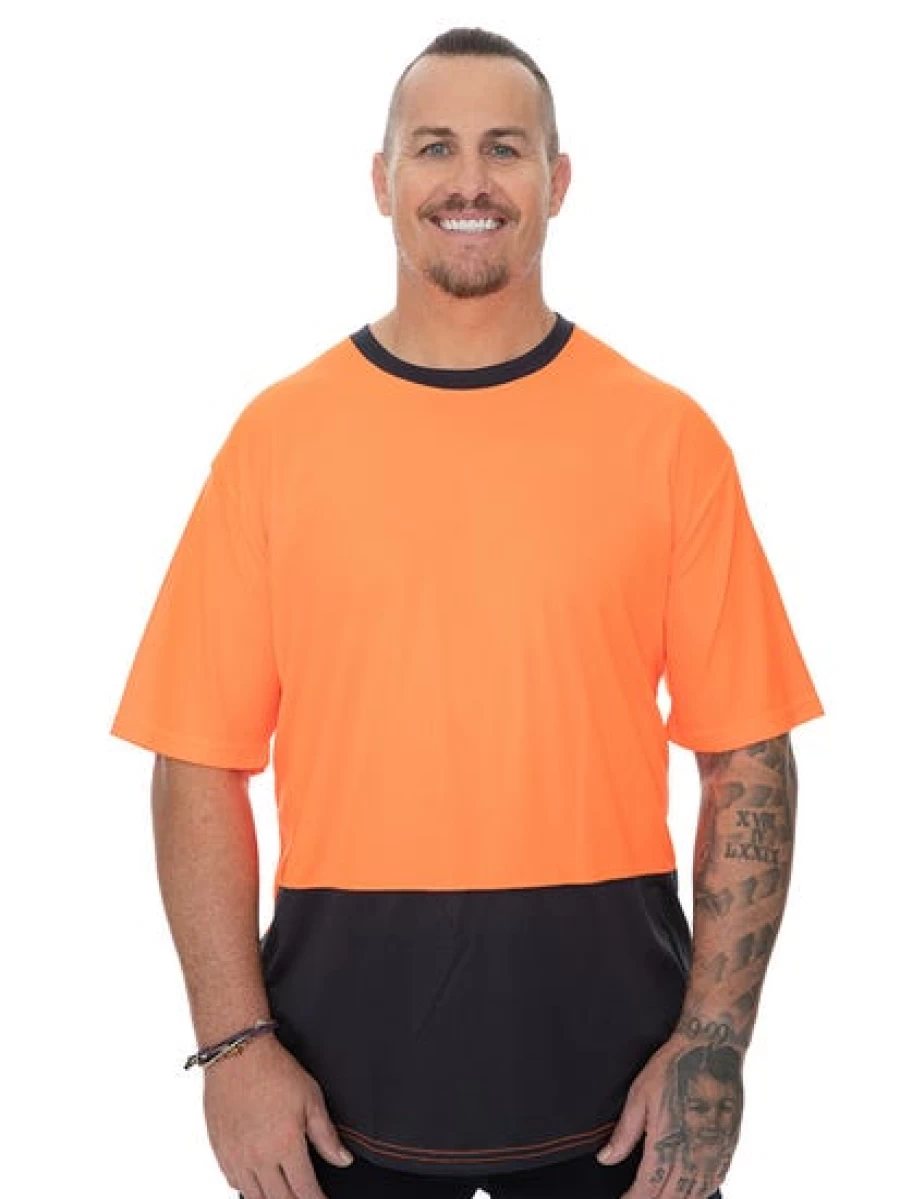 Traders 308 Men's Vintage Orange Crew Neck T-Shirt - Casual Short Sleeve Shirt for Men